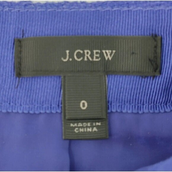 J Crew Black Label Pencil Skirt Womens 0 Blue Tweed Textured Fringe-Hem Career - Picture 2 of 13